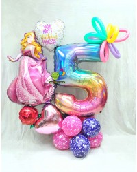 Happy 5th Sleeping Beauty Birthday Number Design